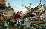 Juan Luna, The Naval Battle of Lepanto of 1571 waged by Don John of Austria. Don Juan of Austria in battle, at the bow of the ship,